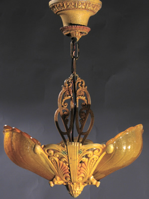 3-Light Art Deco Chandelier